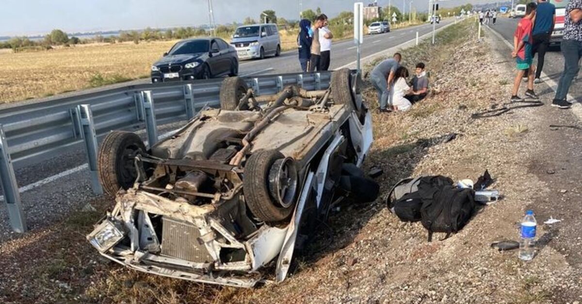 Konya’da otomobil devrildi: 5 yaralı
